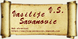 Vasilije Savanović vizit kartica